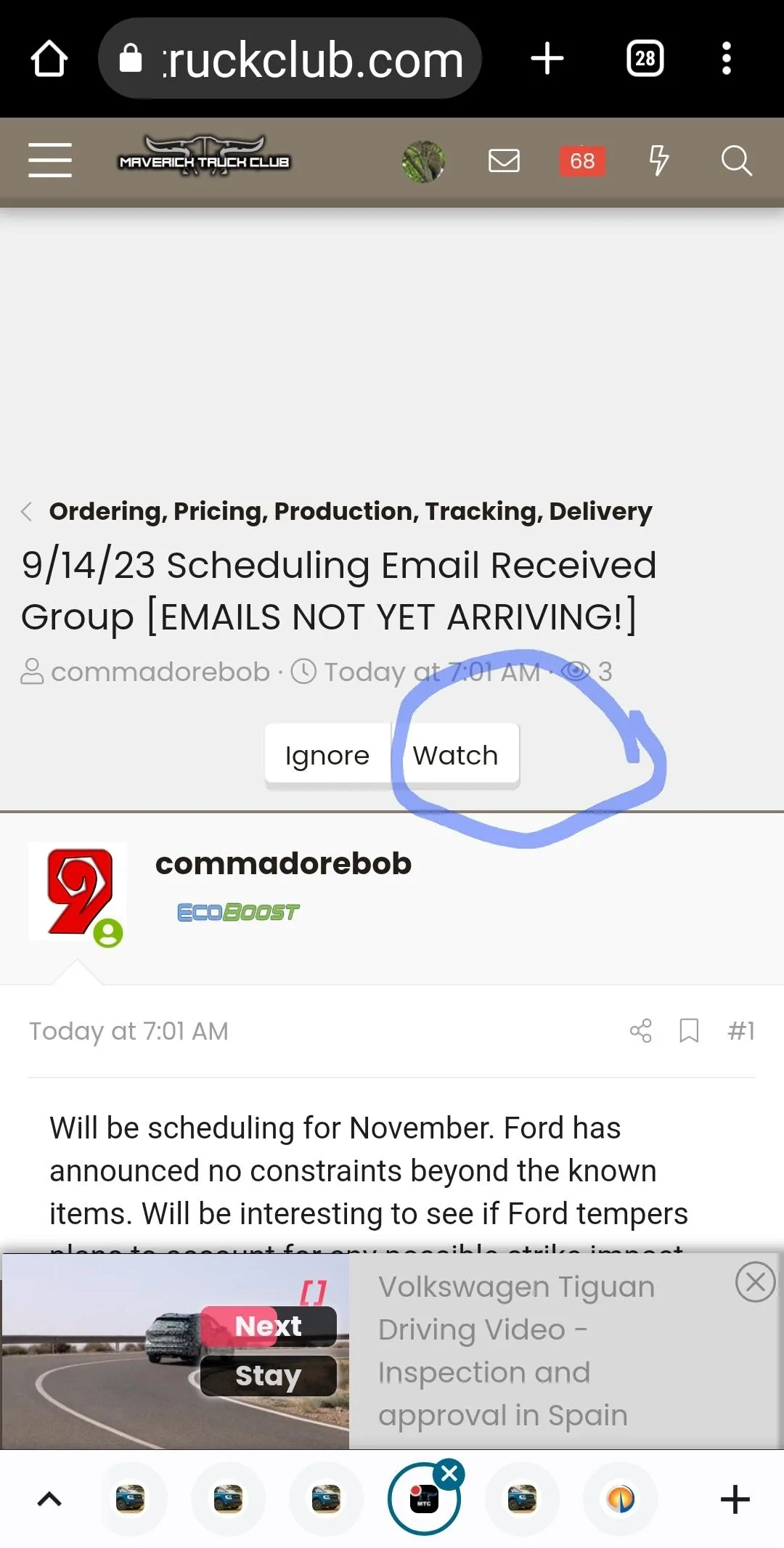 Ford Maverick 9/14/23 Scheduling Email Received Group [EMAILS NOW ARRIVING!] Screenshot_20230914_081540_Chrom