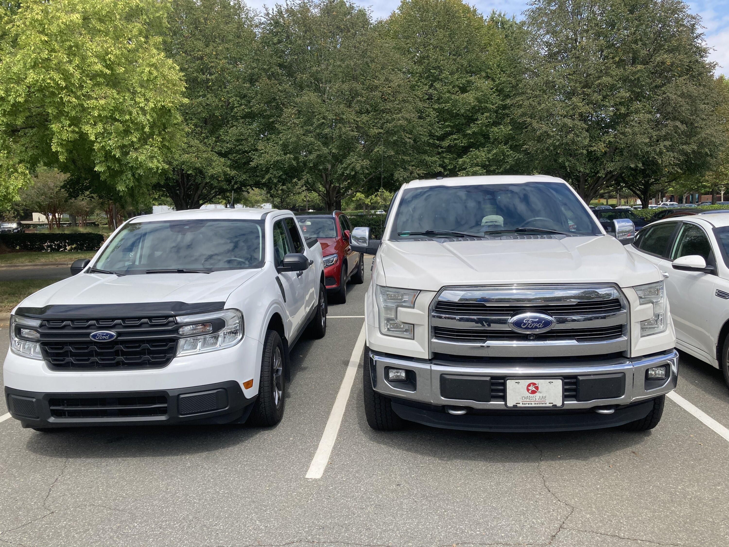Ford Maverick Post your Maverick next to ridiculously large trucks - photos thread 01D73783-5A4A-4416-9F03-A9CF111DAD90