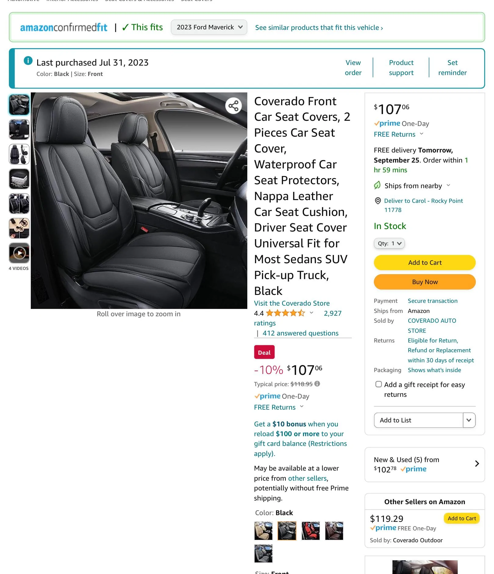 Ford Maverick Carhartt seat covers from CoverCraft -- feedback / reviews? 1695569546835