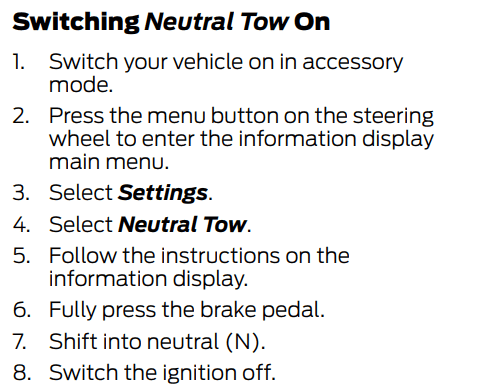 Ford Maverick Neutral tow mode - HELP! 1695589432274