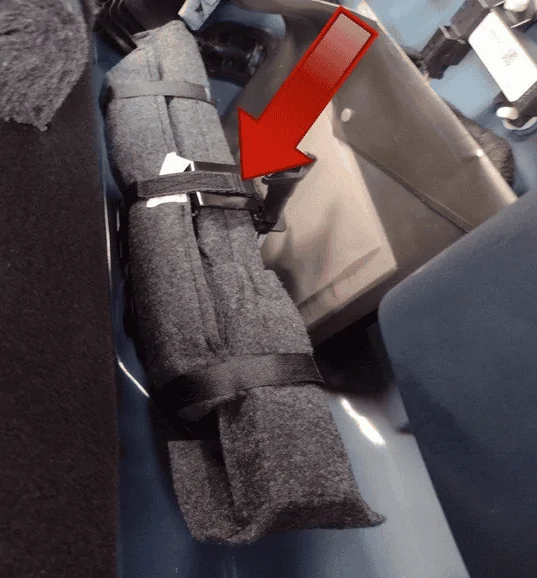 Ford Maverick what is this rolled up thing? back seat