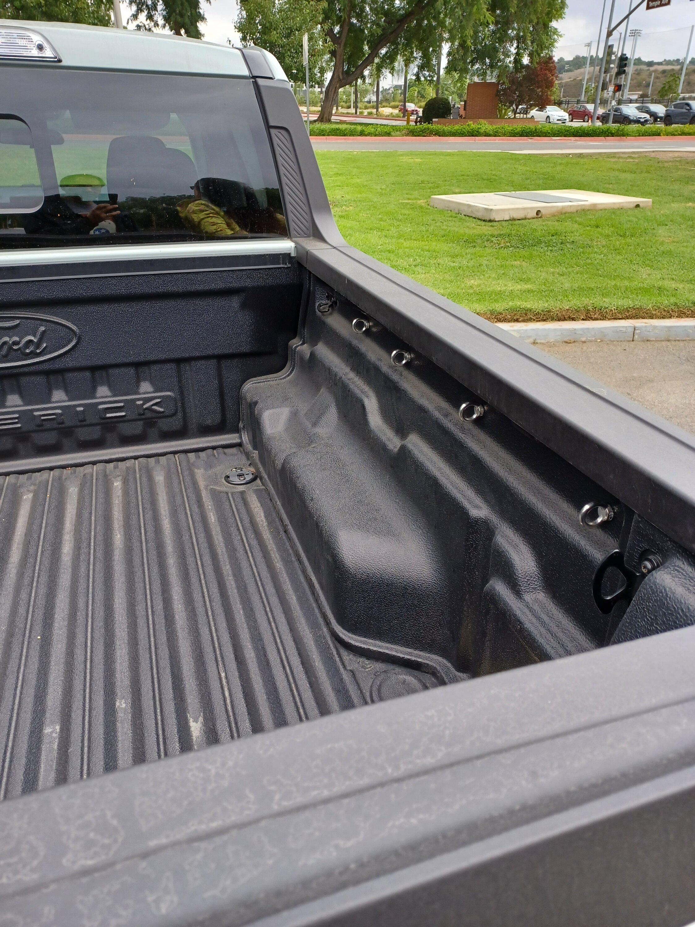 Ford Maverick Low cost extra tie downs. 20230930_120340