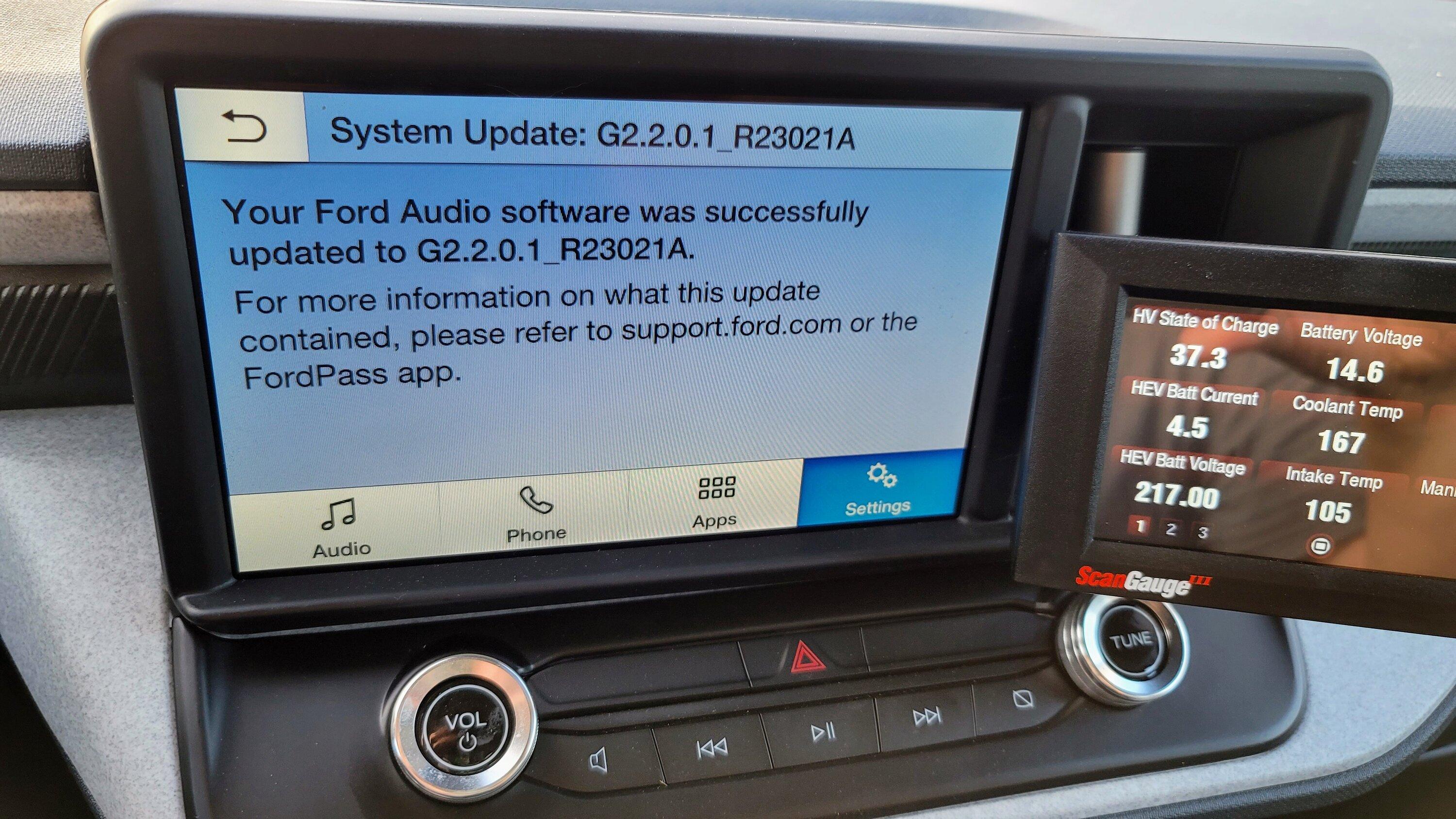 Ford Maverick New stereo firmware update available! 20231001_182523