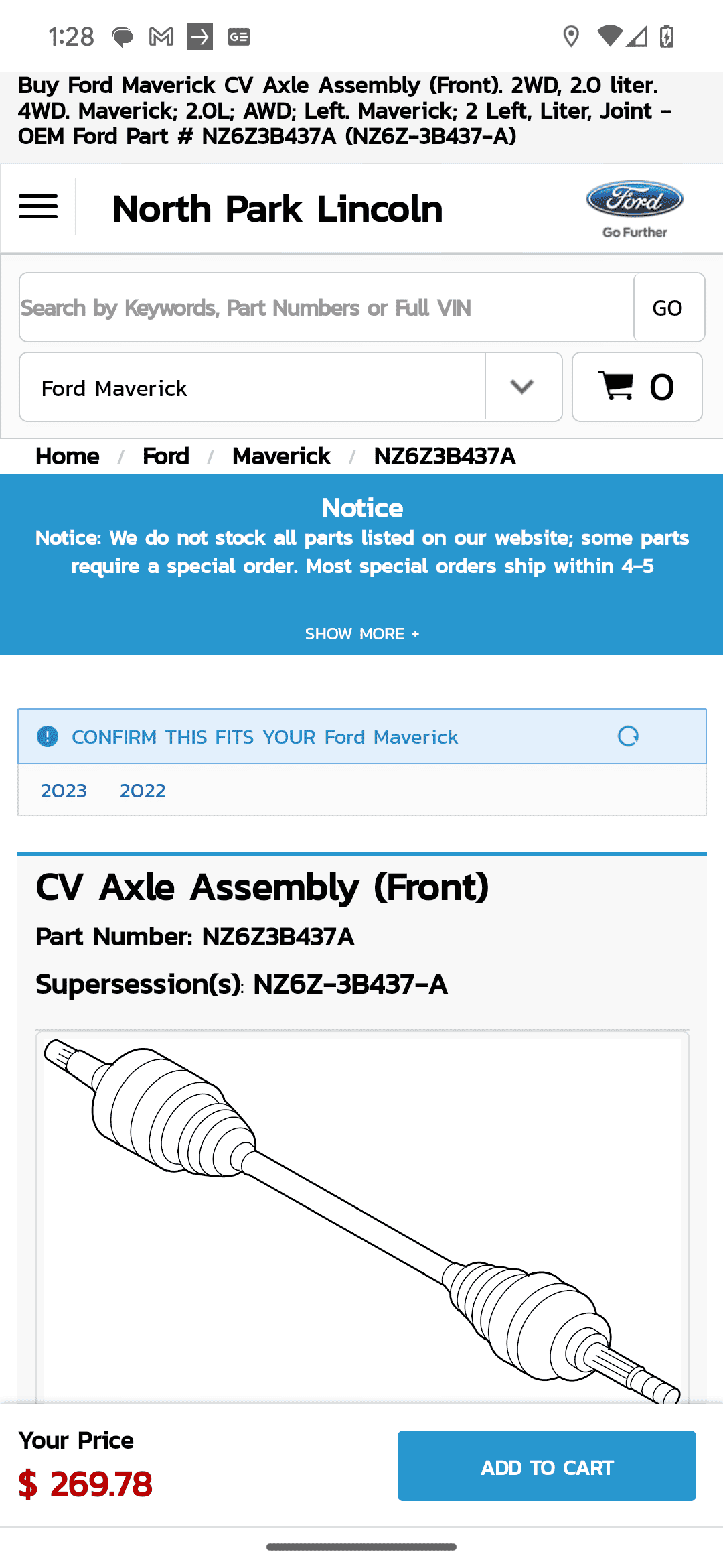 Ford Maverick This article points out axles are different in hybrid mavericks- Screenshot_20231003-132824