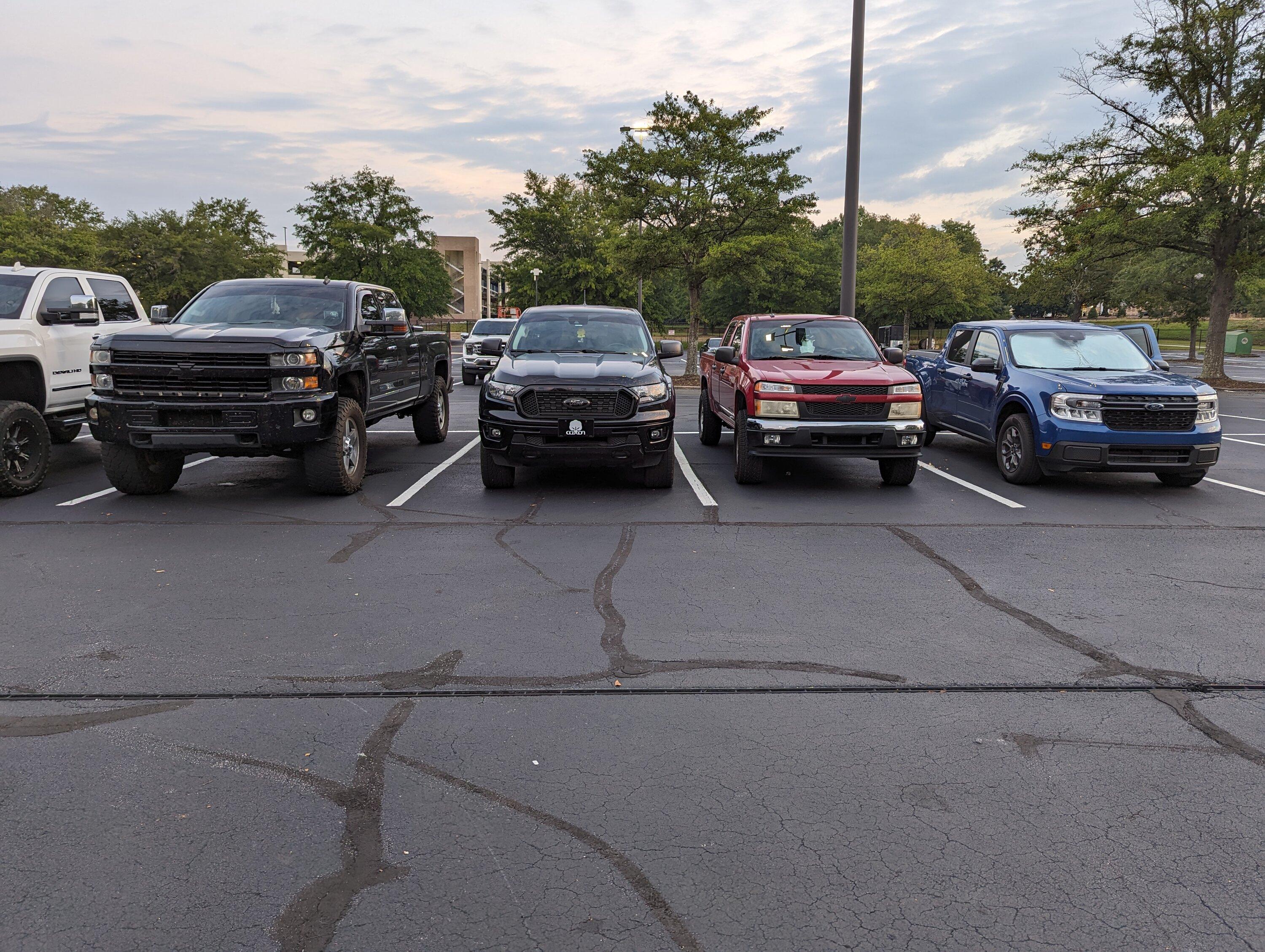 Ford Maverick Post your Maverick next to ridiculously large trucks - photos thread PXL_20230914_112502000