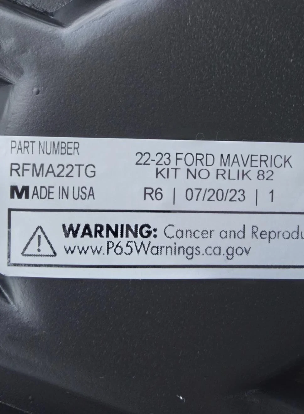 Ford Maverick Tailgate Liner 76CDEFAA-D0A2-4896-95C4-1E742CA58E6C