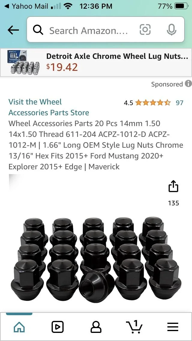 Ford Maverick Matte black lug nuts to replace OEM lugs D87ACE8E-EE15-4F0E-A1A2-7E7505EEDE52