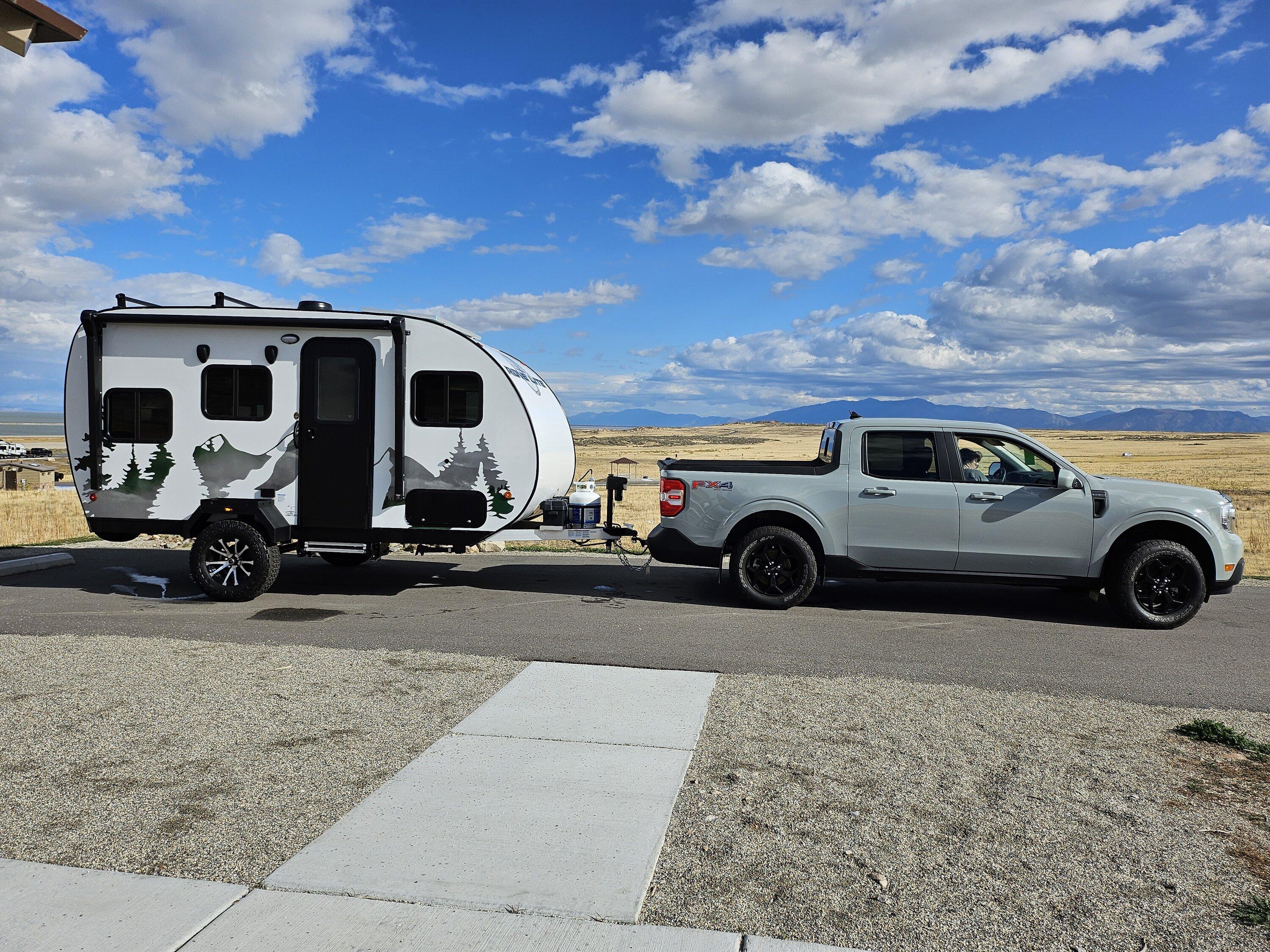 Ford Maverick Towing a nice little camper trailer - Sun Lite 18RD 20231001_103015