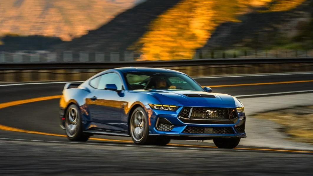 Ford Maverick '24 Mustang looks too much like a Camaro! 2024-Ford-Mustang-GT-action-front-three-quarter