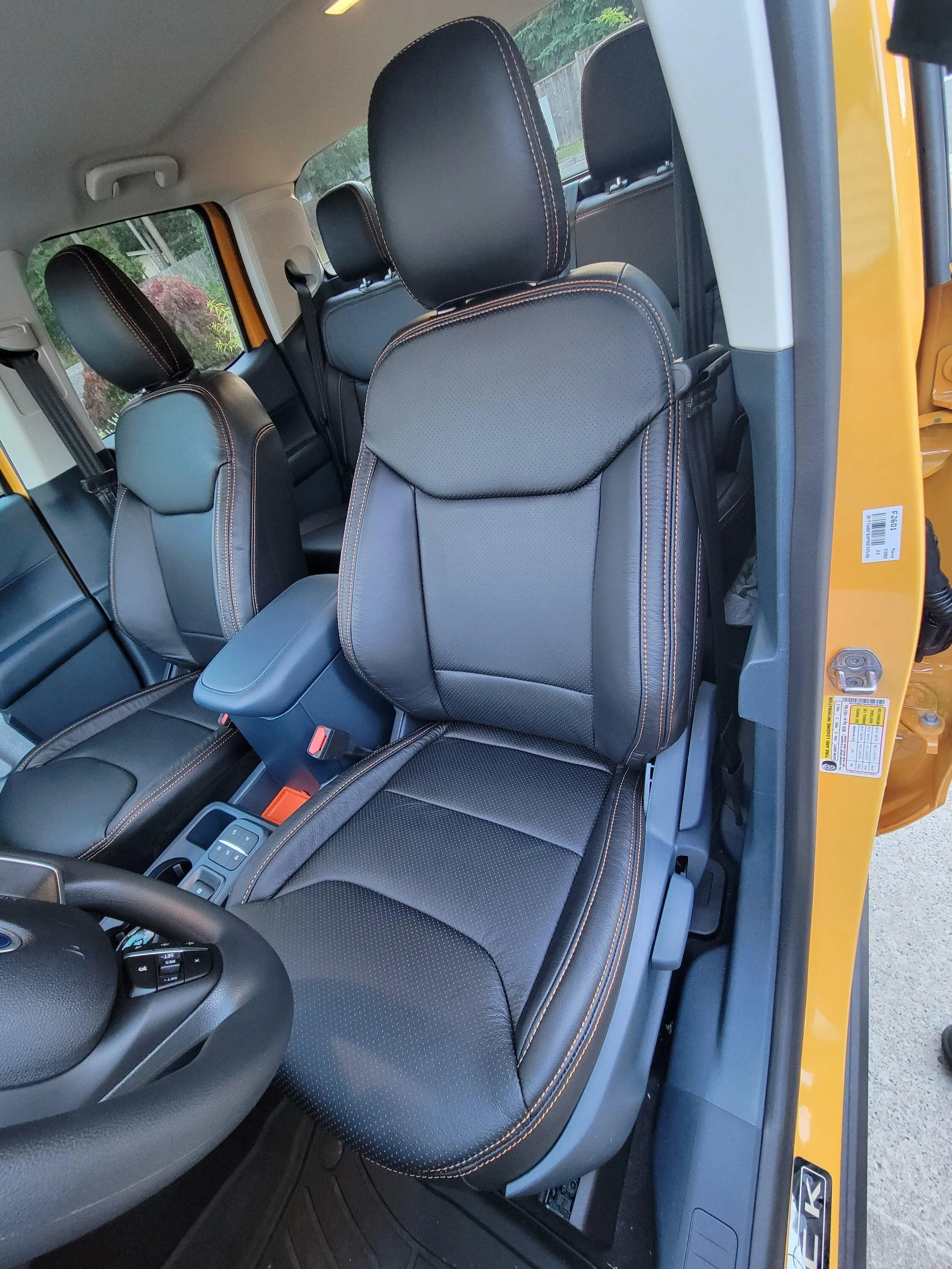 Ford Maverick Leather seat covers installed, whaddya all think?  I like it subtle but OEMish... 20231012_180201