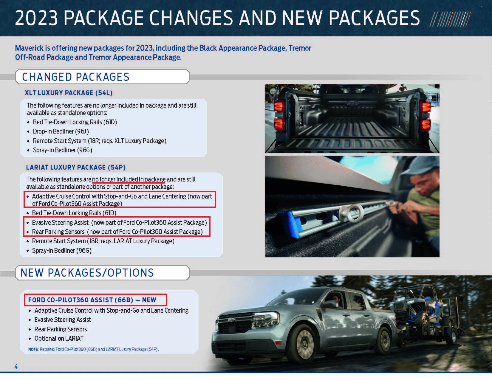 Ford Maverick Adaptive Cruise dropped on 2023 Lariat 23AssistHighlight