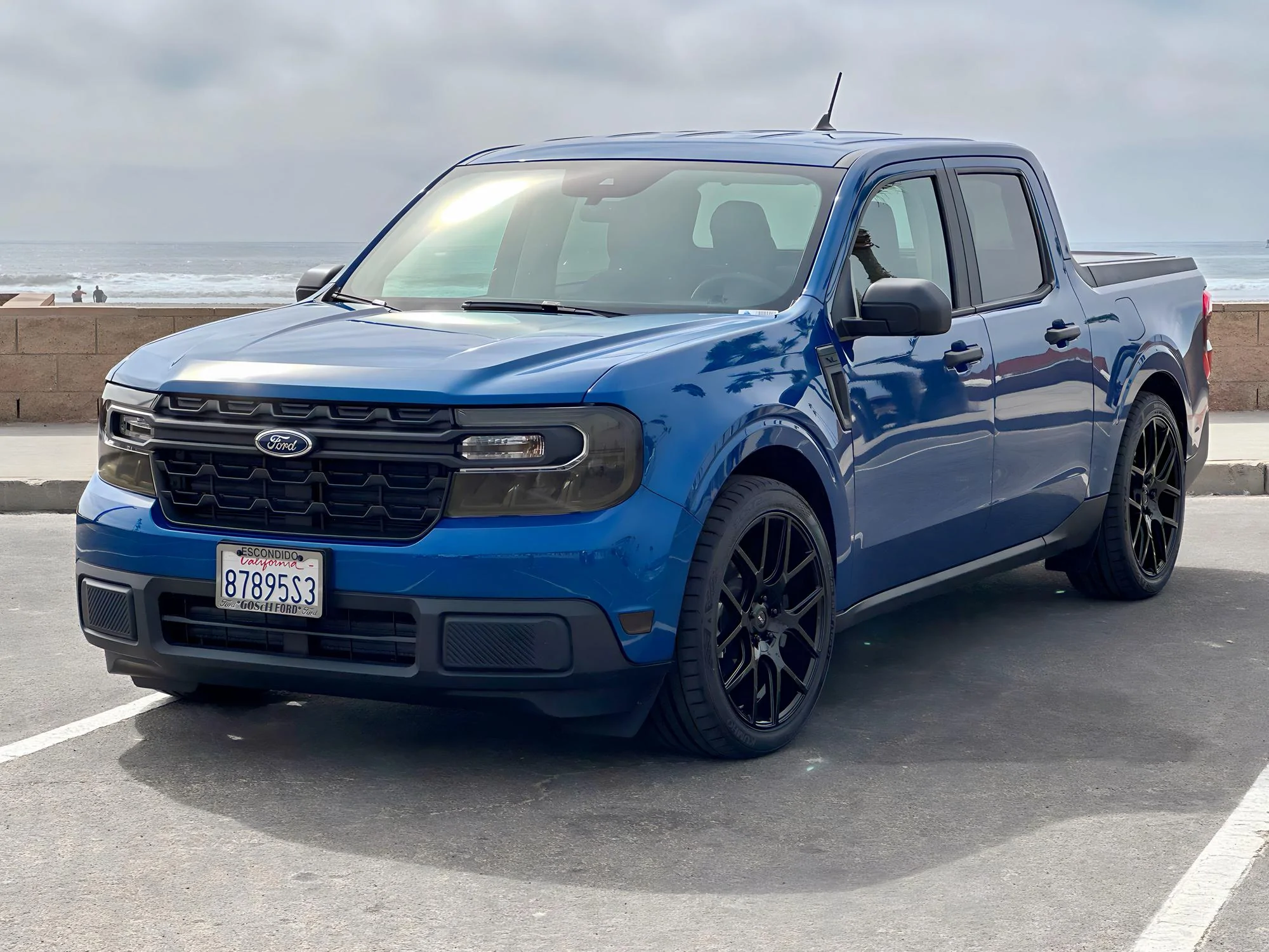 Ford Maverick '23 Hybrid XL, Atlas Blue, Lowered (Before & After) on 20's IMG_6608