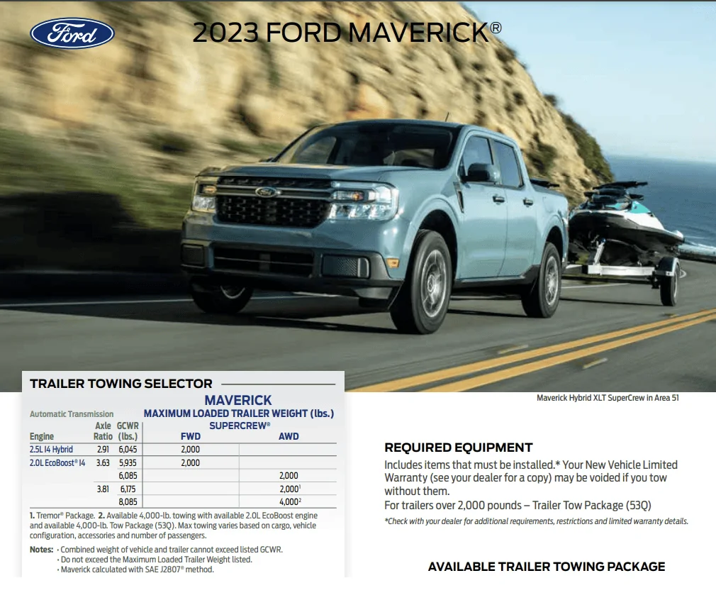 Ford Maverick Seatbelts/Keyless Fob hybrid towing