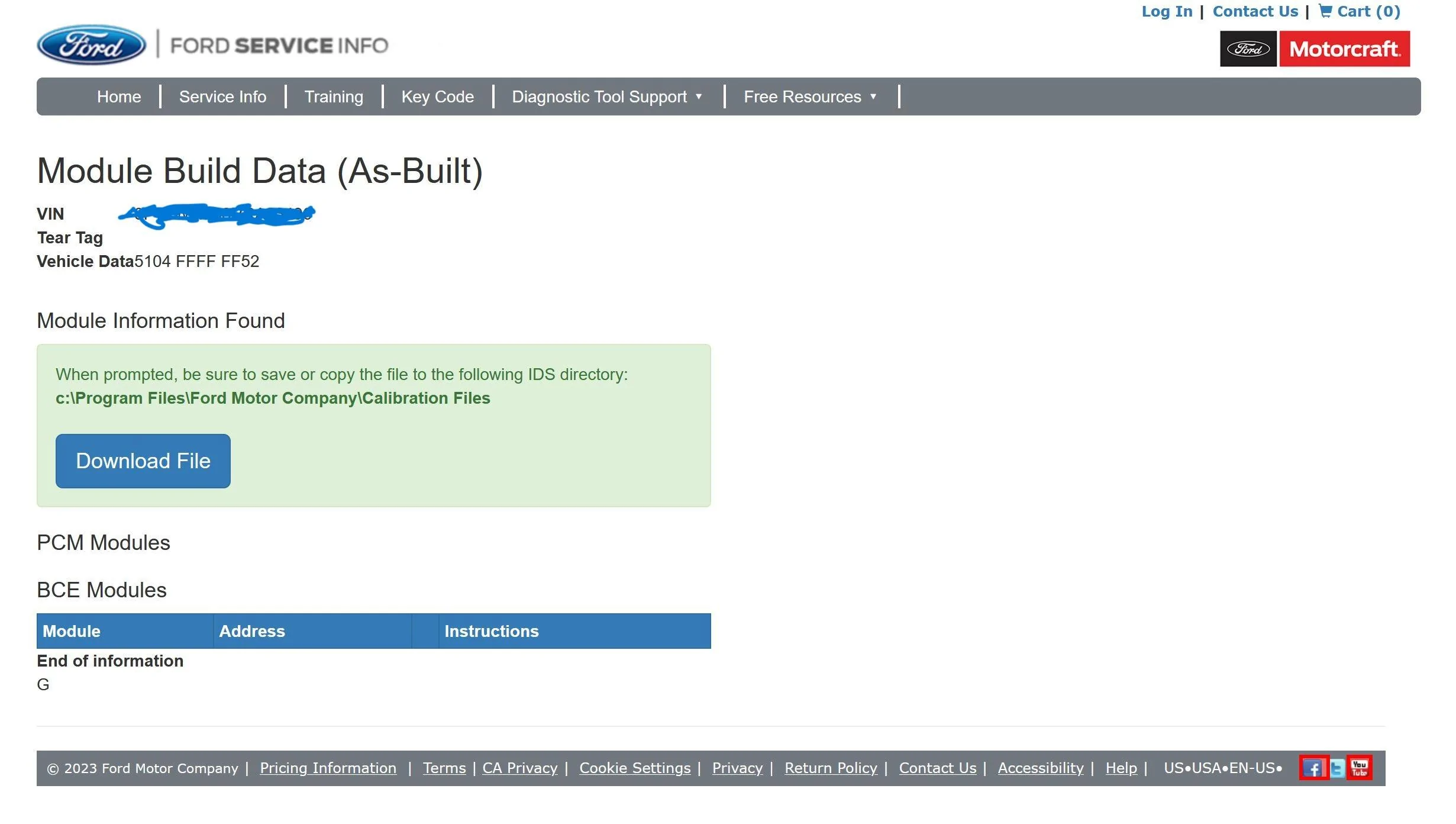 Ford Maverick Ford Module Lookup - Page Missing No Module Data1