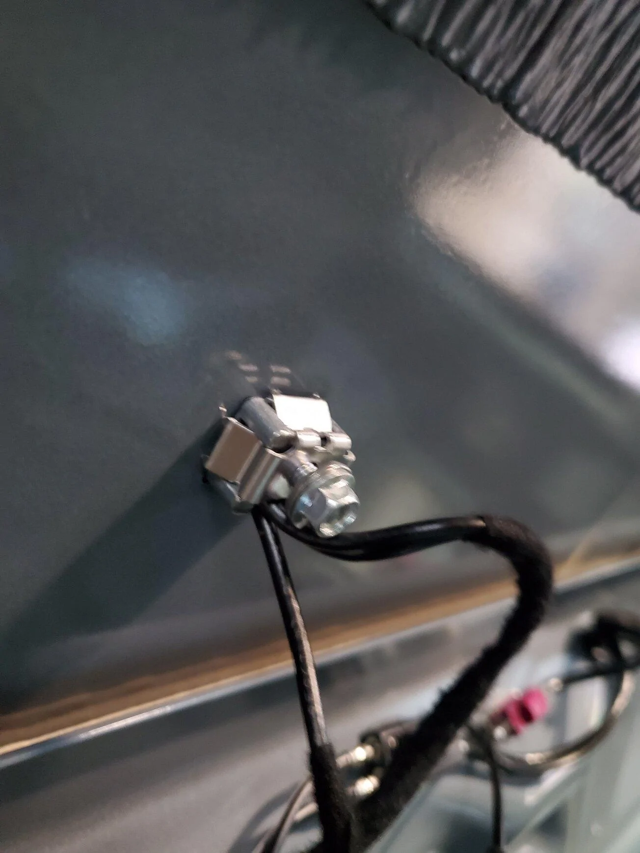 Ford Maverick Headliner, antenna, dome light removal Antenna below bolt