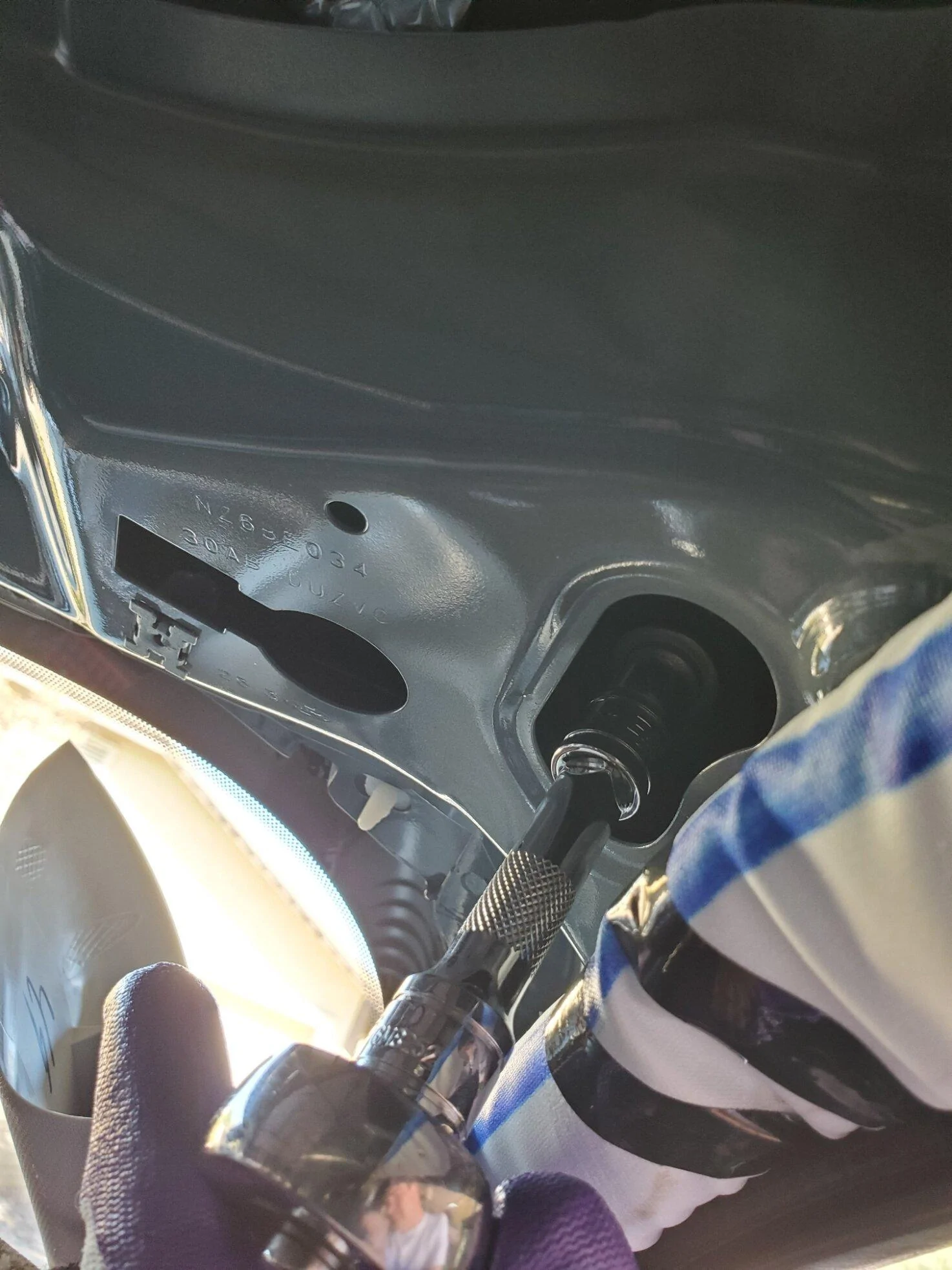 Ford Maverick Headliner, antenna, dome light removal Front bolt angle wrench