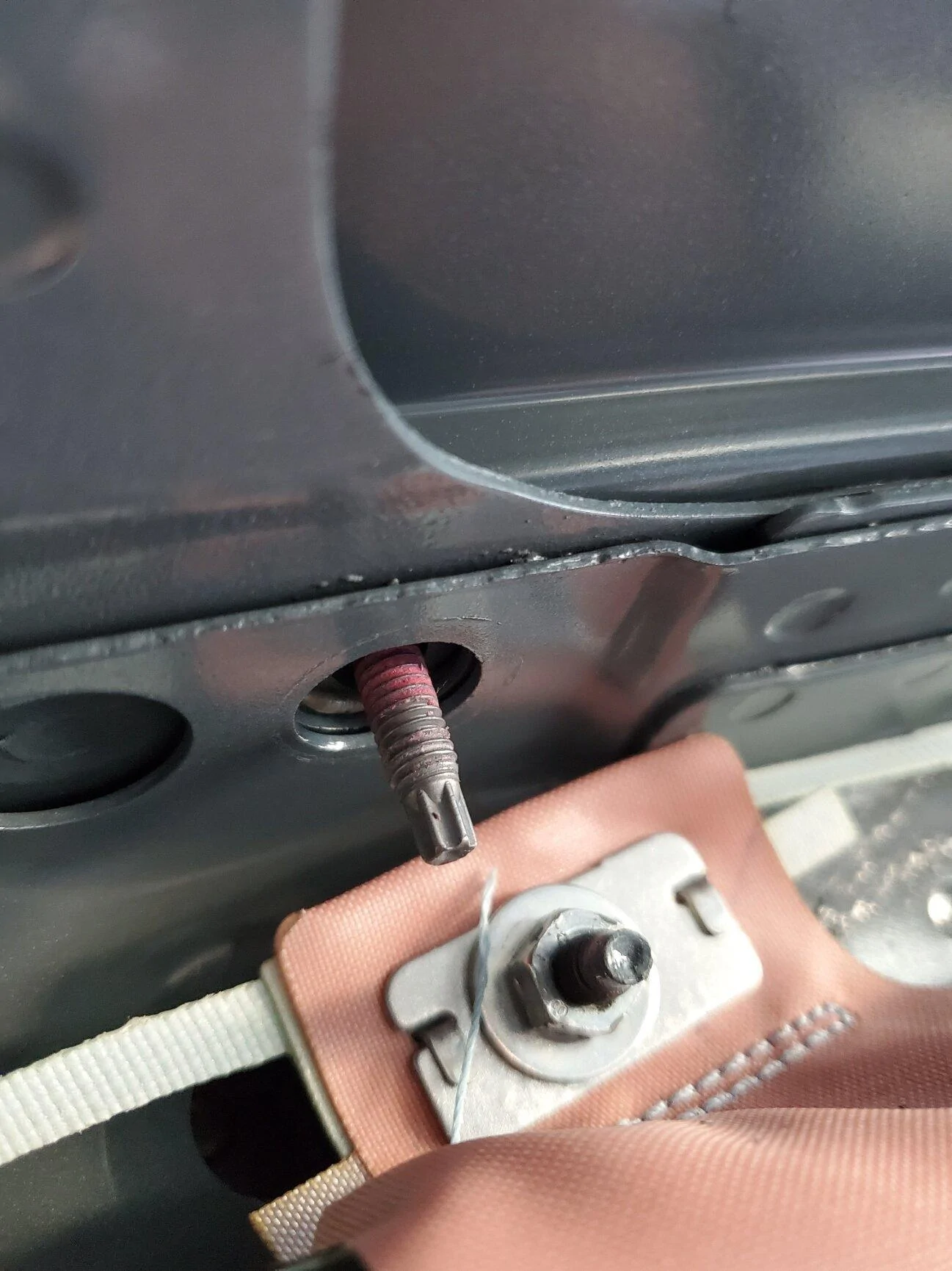 Ford Maverick Headliner, antenna, dome light removal B-pillar bolt