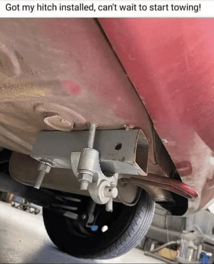 Ford Maverick Got my hitch installed 🤣 1698165037146