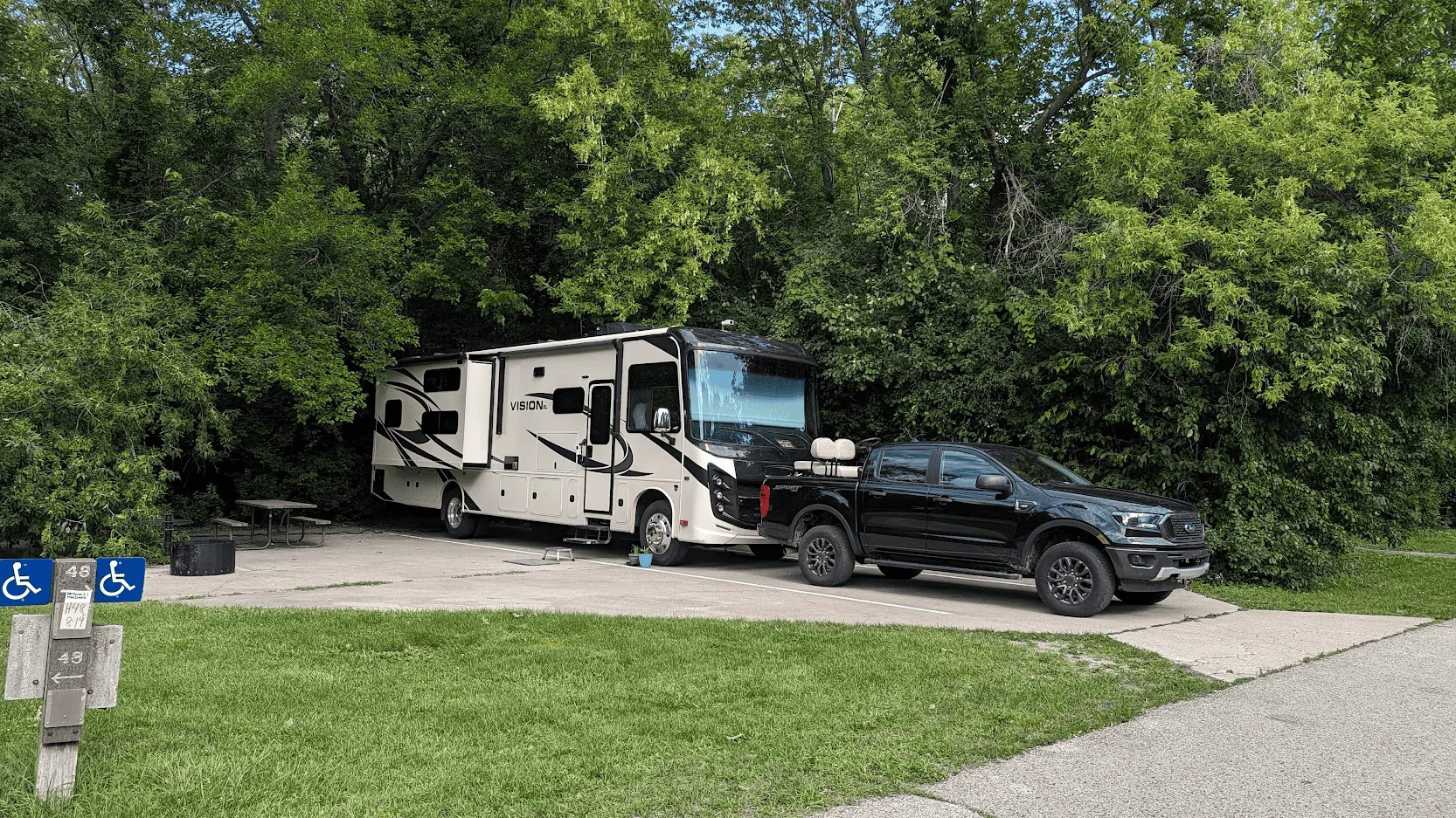 Ford Maverick Towing behind RV on a dolly 1698261228169