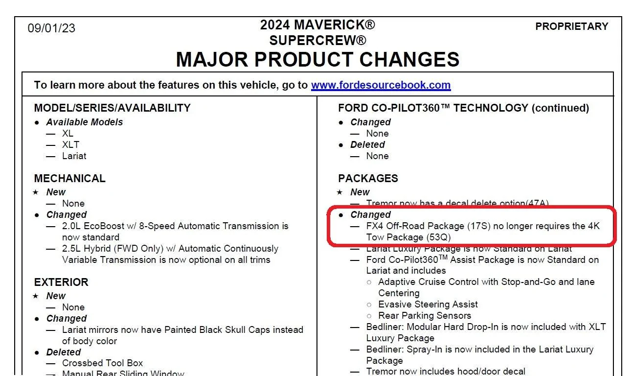 Ford Maverick Has anyone ordered FX4 without 4K Towing 2024 FX4 4K