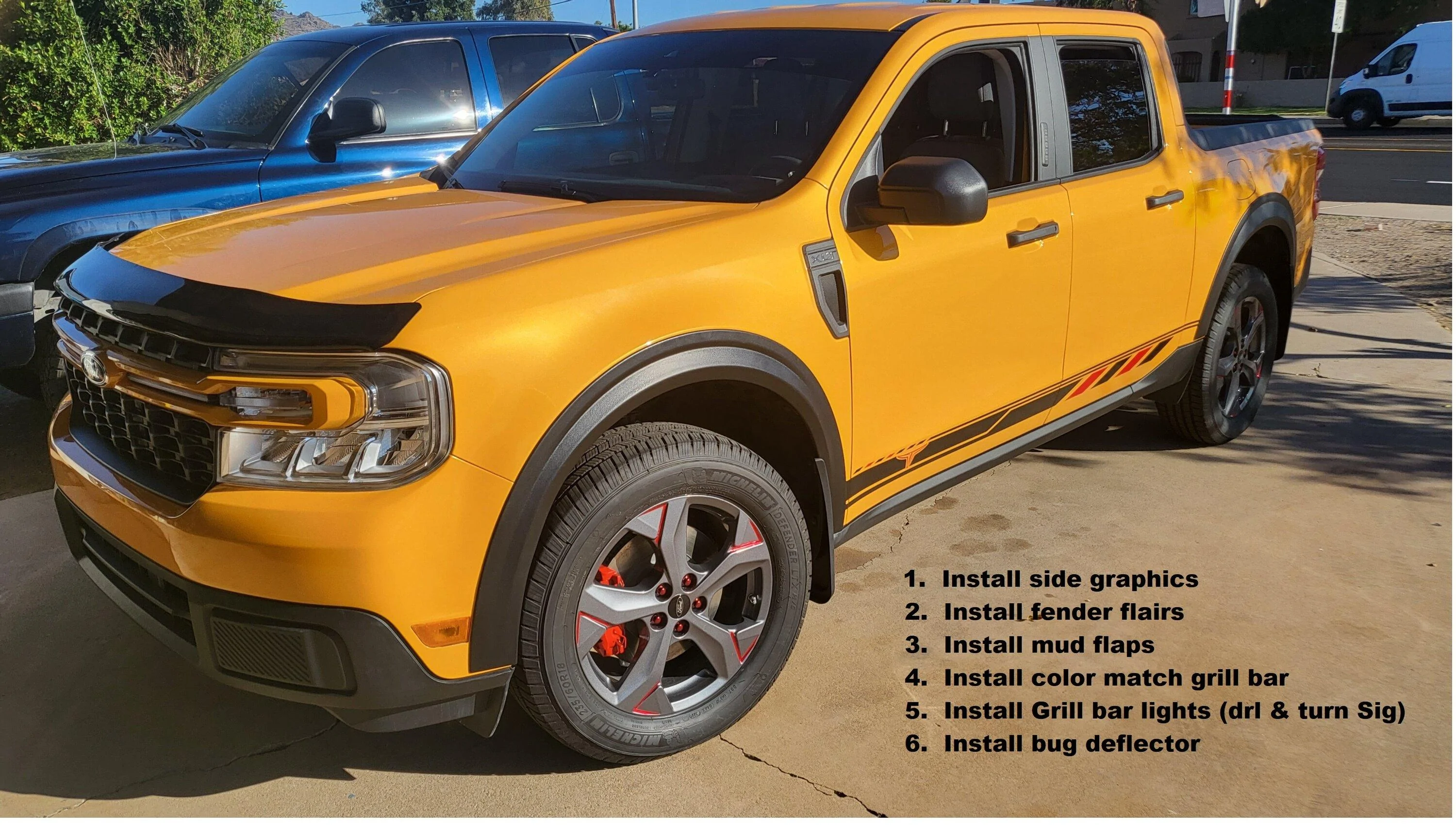 Ford Maverick Tailgate Lettering Choices - opinions? Busy Weekend