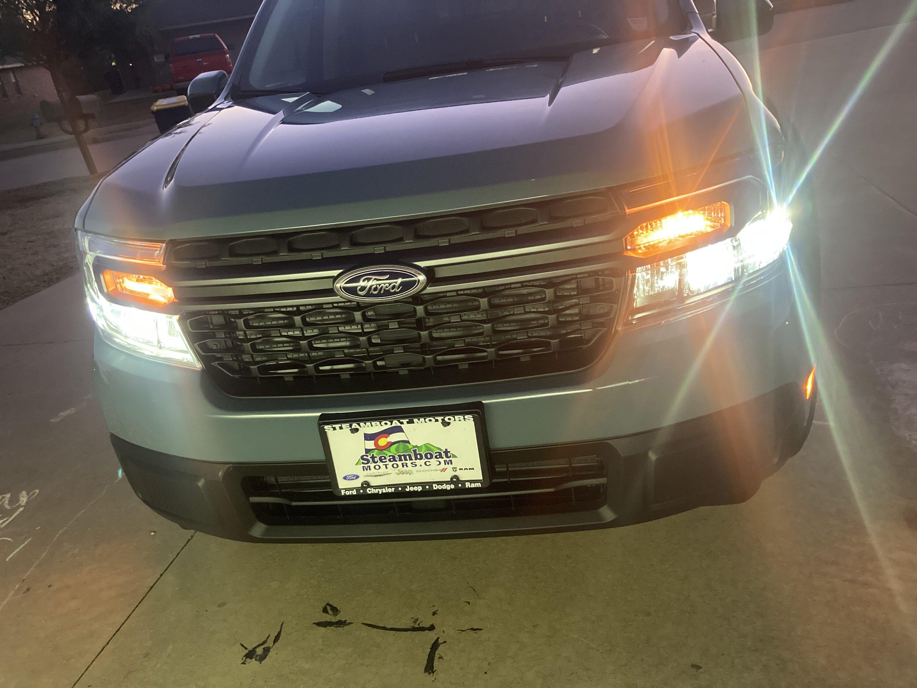 Ford Maverick Side-by-Side Comparison of BAP'ed and non-BAP'ed Headlights IMG_8770