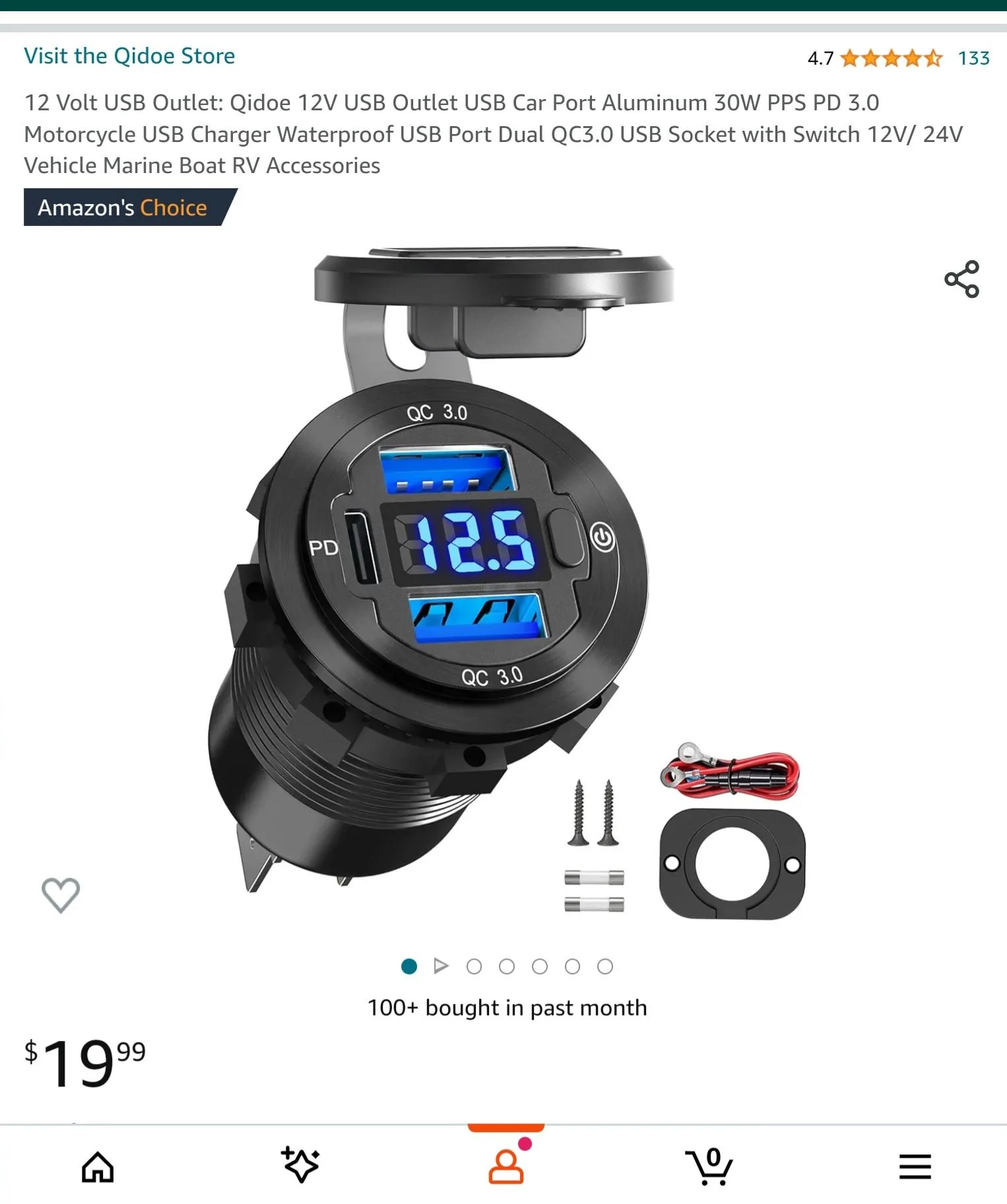 Ford Maverick Adding 12V and USB power ports to the bed - installed photo Screenshot_20231104_172829_Amazon Shopping