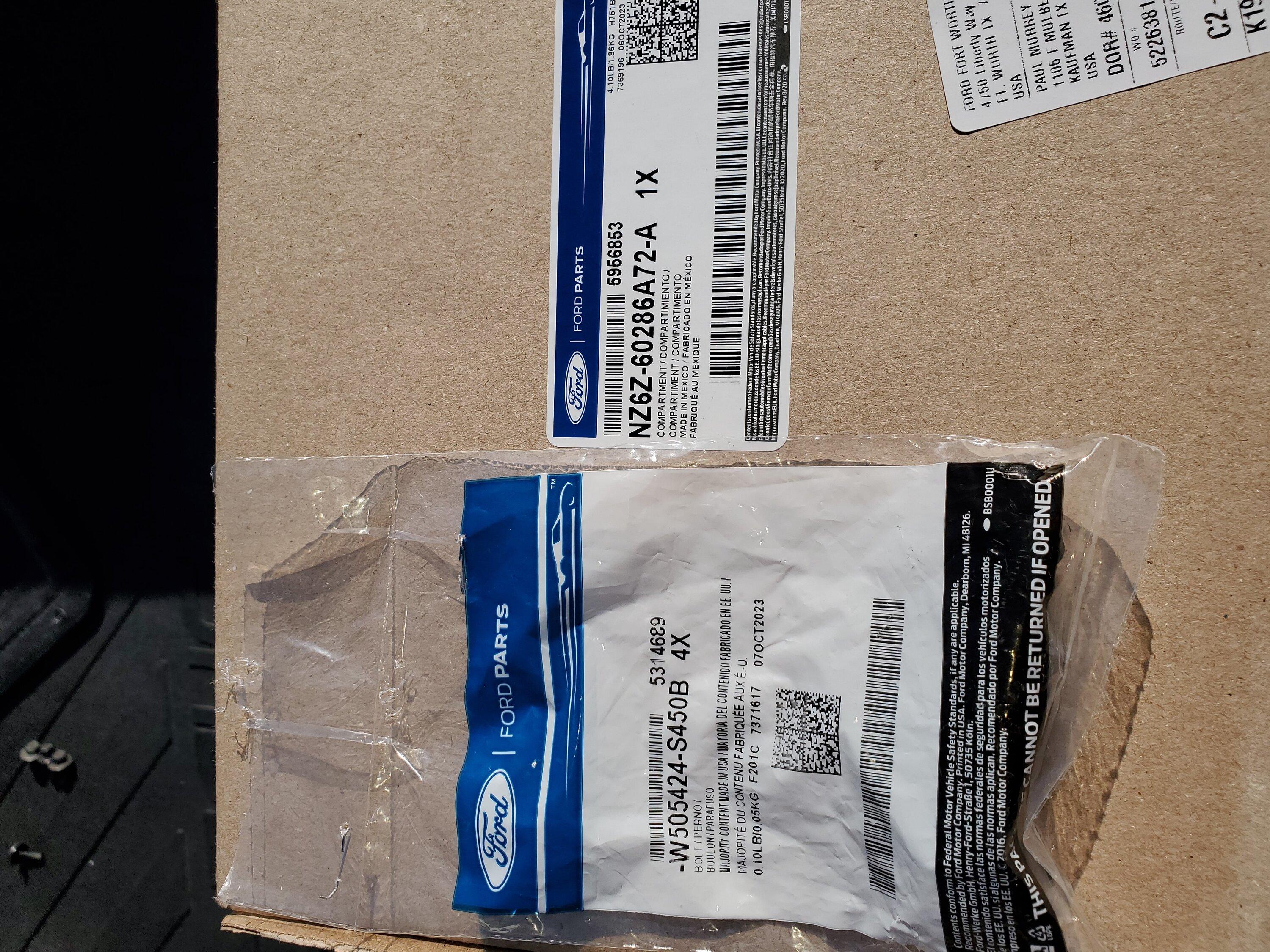 Ford Maverick Finally - Carbonized Grey Hybrid Cubby part numbers