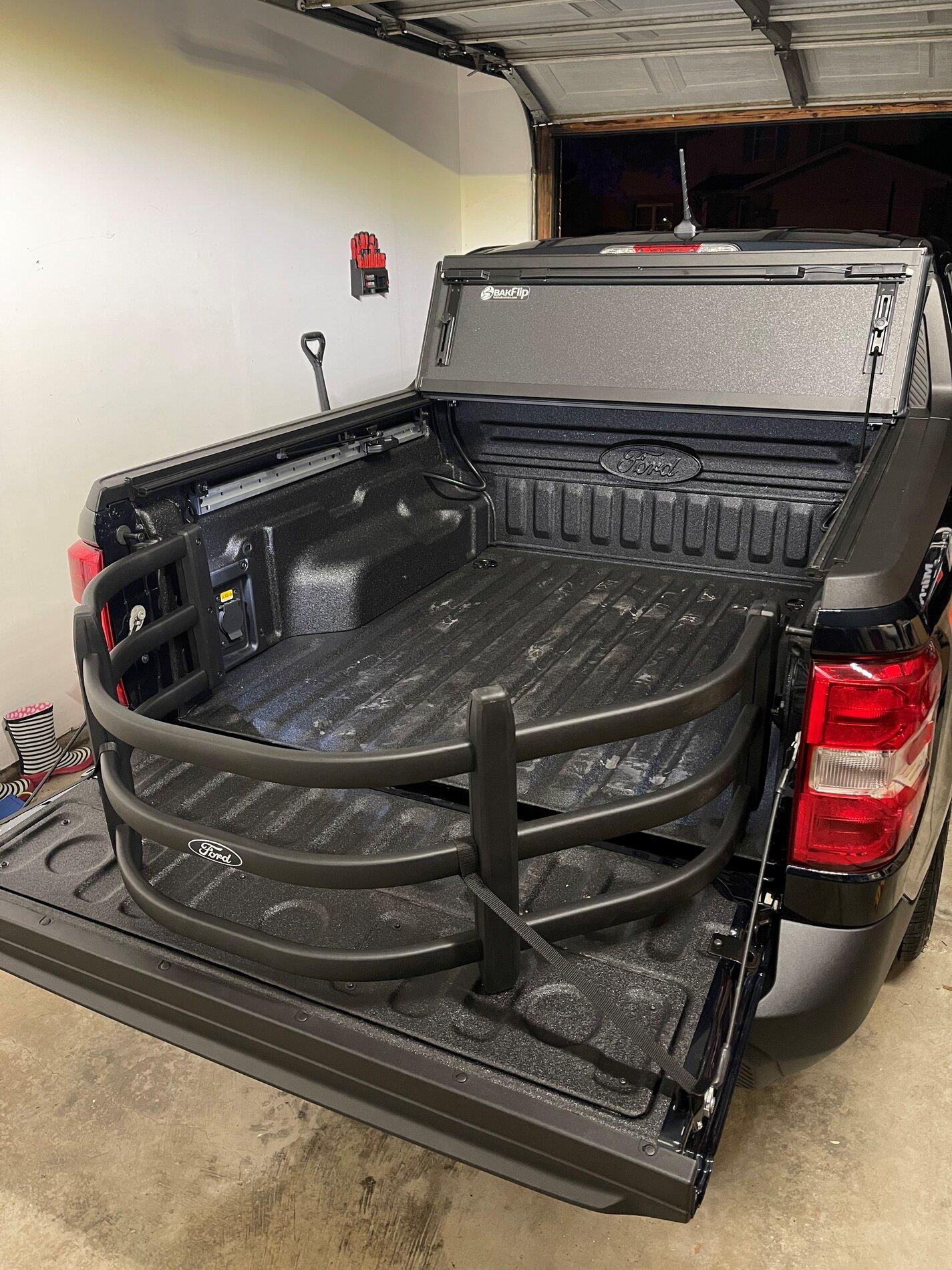 Ford Maverick BakFlip MX4 bed cover with Ford Bed Extender - Yes, they work together (pics + video) 4 open