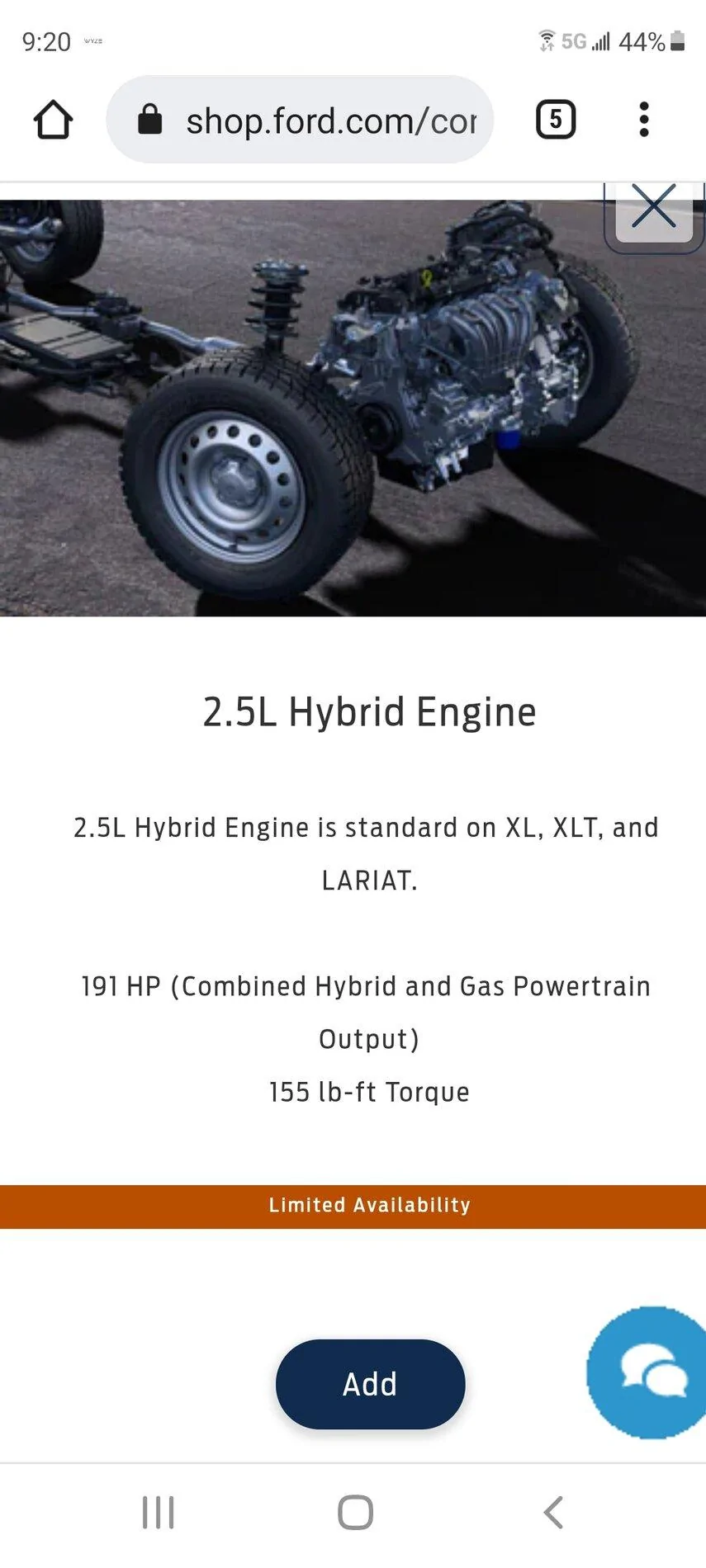 Ford Maverick Website now showing "Limited Availability" for all Maverick trims Screenshot_20211020-212049_Chrom