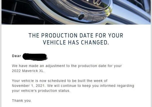 Ford Maverick Thursday 10/21 tailgate party Order updat