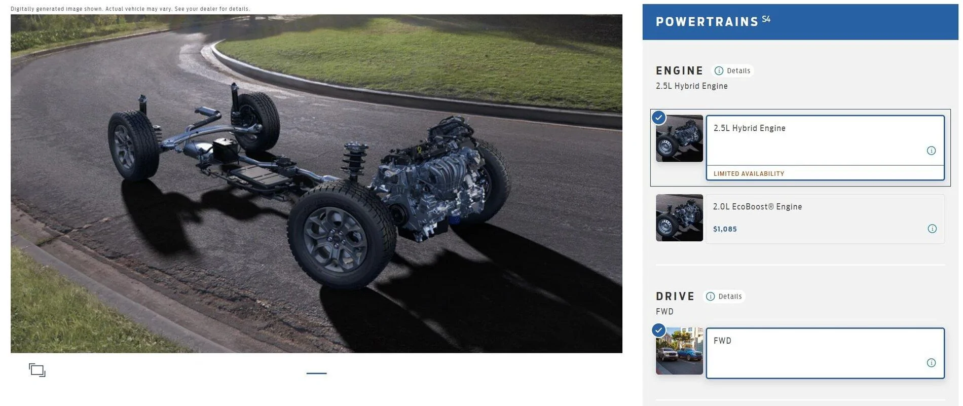 Ford Maverick Website now showing "Limited Availability" for all Maverick trims Hybrid Engin
