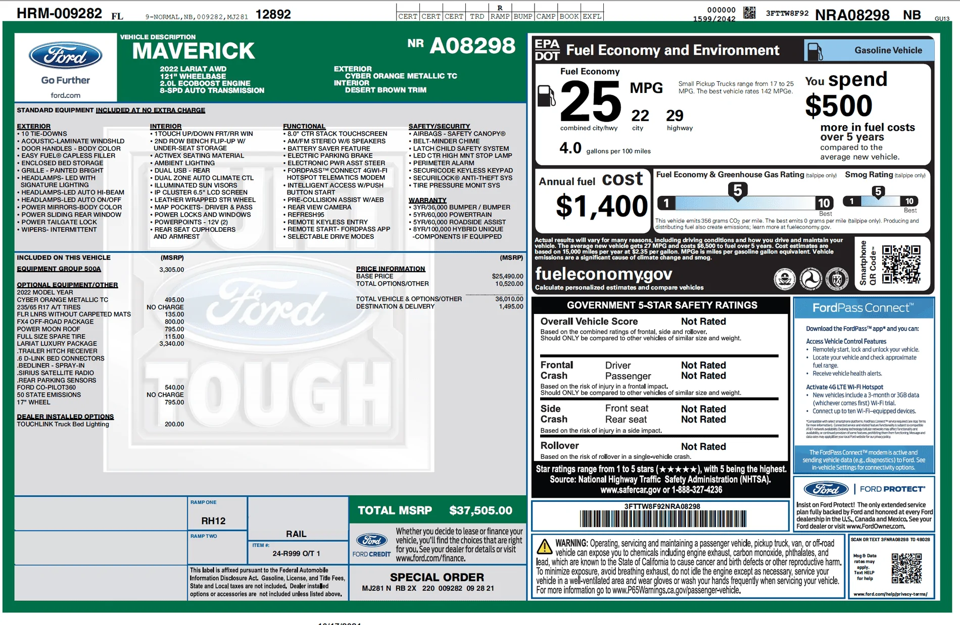 Ford Maverick Hmm.. pricing on this sticker sure is sketchy gy