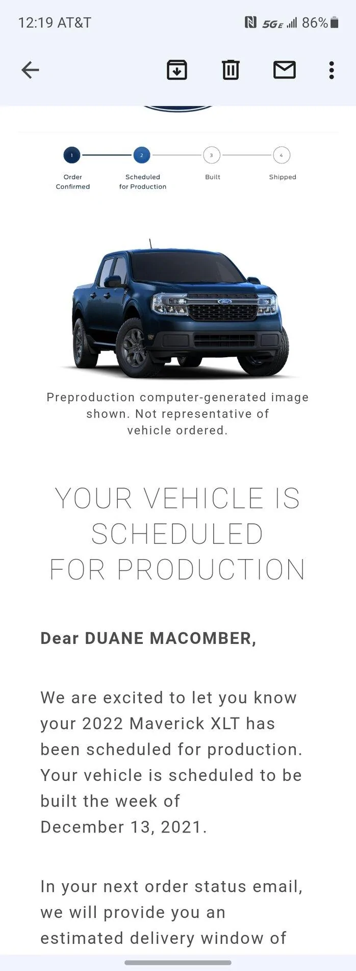 Ford Maverick 📣10/21 Scheduling Email Received Group [Emails Arriving!] Screenshot_20211021-121943_Gmail
