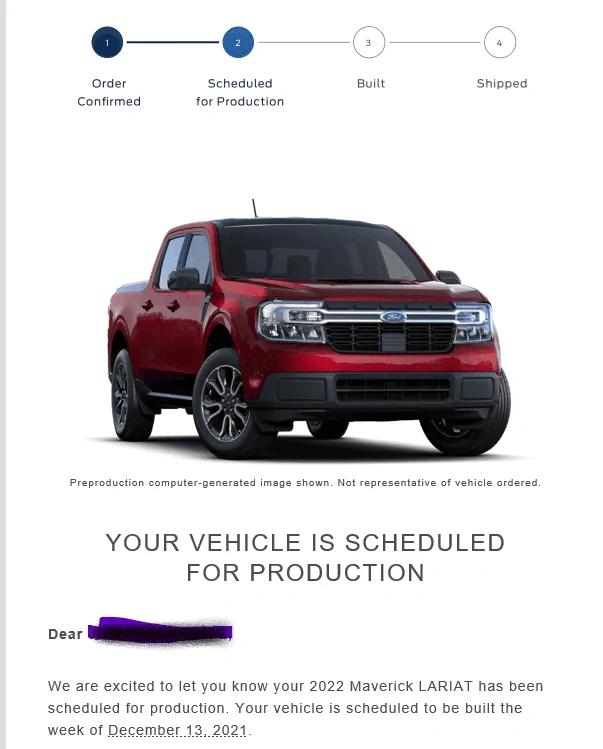 Ford Maverick 📣10/21 Scheduling Email Received Group [Emails Arriving!] 1634833910356