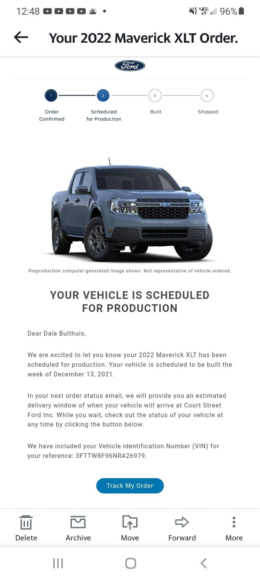 Ford Maverick 📣10/21 Scheduling Email Received Group [Emails Arriving!] Screenshot_20211021-124846_Yahoo Mail