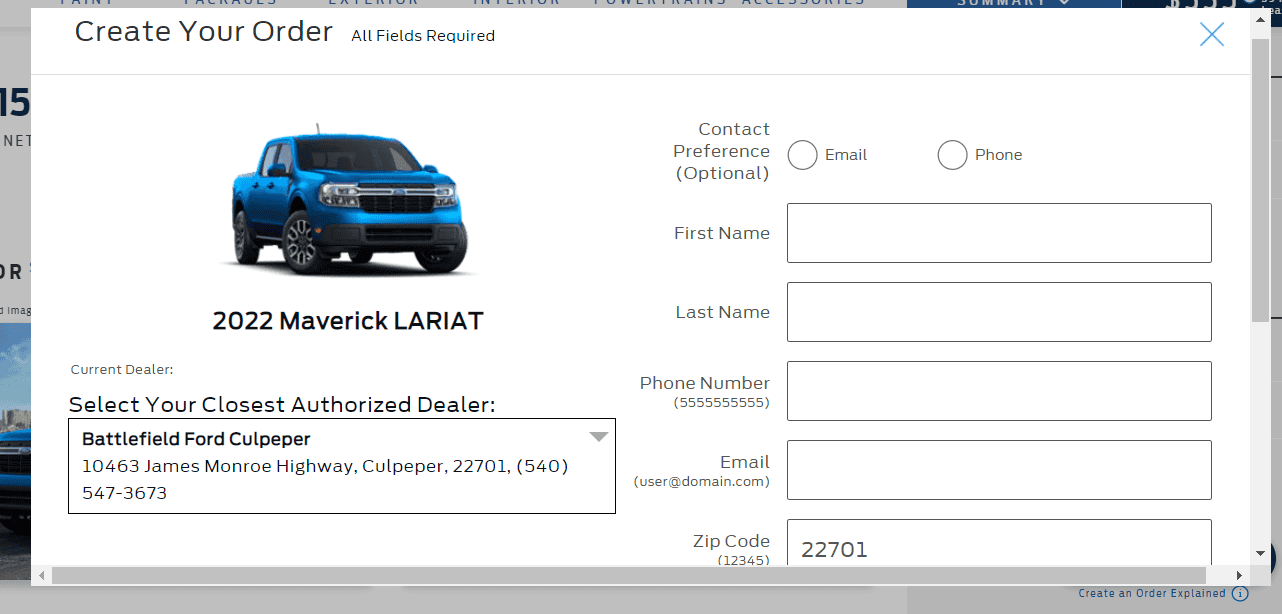 Ford Maverick Maverick Lead to Order Program: have dealer verify you to expedite your retail order reserv2.PNG