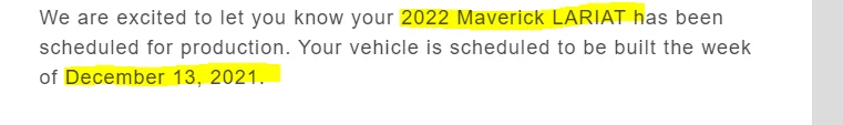 Ford Maverick 📣10/21 Scheduling Email Received Group [Emails Arriving!] 1634853664378