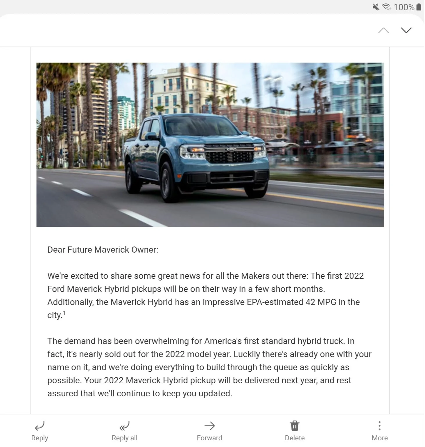 Ford Maverick Ford Letter to Hybrid Order Holders -- nearly sold out for 2022 + free FITS Accessory Kit 20211021_225342