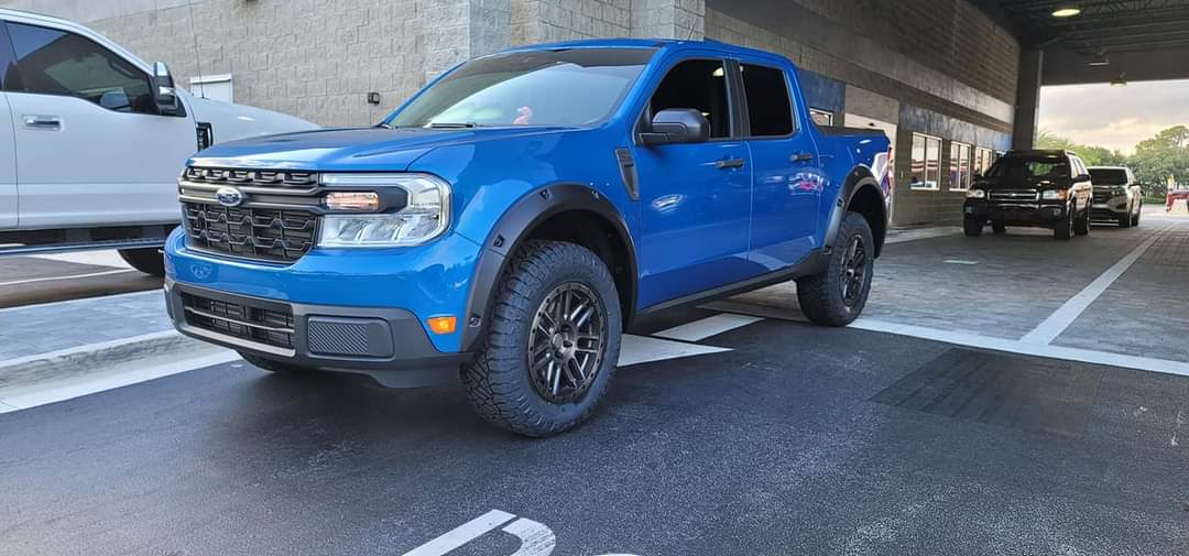 Ford Maverick Aftermarket / Custom Wheels & Tire Photos and Specs (on Maverick) -- Add Yours Maverick XL on 1.5%22 lift kit, 265:65 R17 tires + Bushwacker fender flares 1