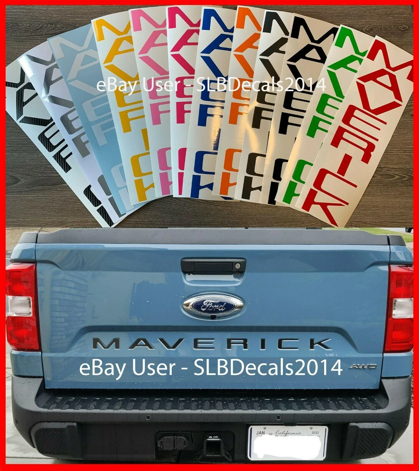 Ford Maverick Maverick Tailgate Lettering in Polished Stainless Steel Are Actual Metal - Real Life Installed Look s-l1600