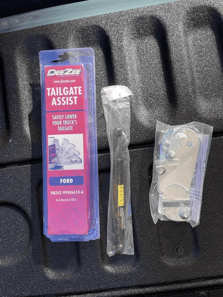 Ford Maverick Tailgate Assist hydraulic struts & custom bed mat on 2022 Maverick [video] ford maverick tailgate assist hydraulic struts 1