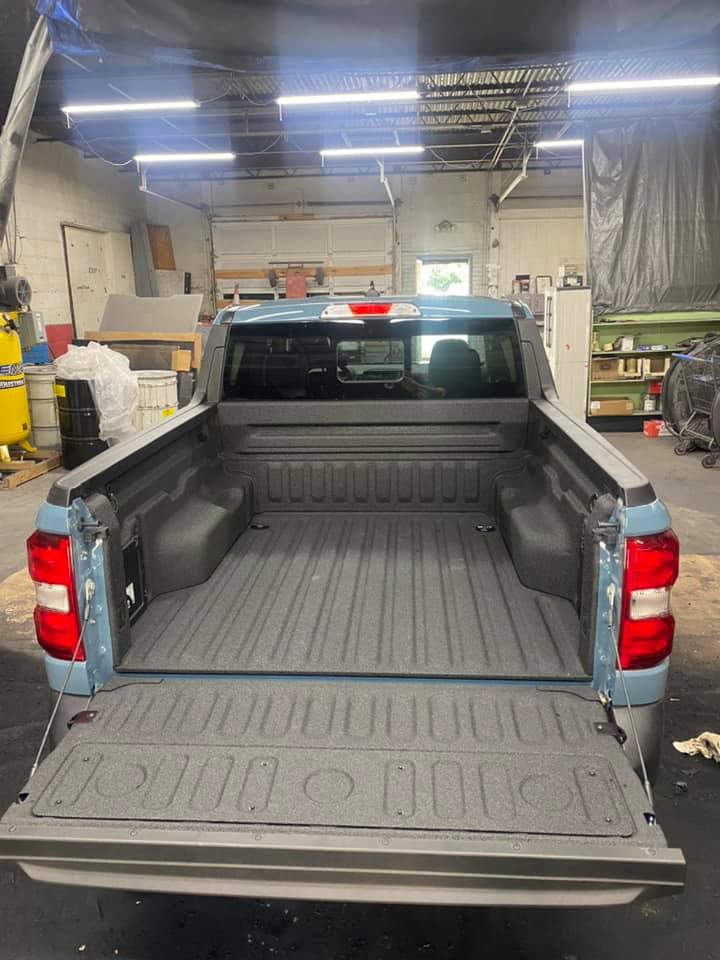 Ford Maverick Rhino Liner spray bedliner on 2022 Maverick bed Rhino spray liner 2022 Ford Maverick