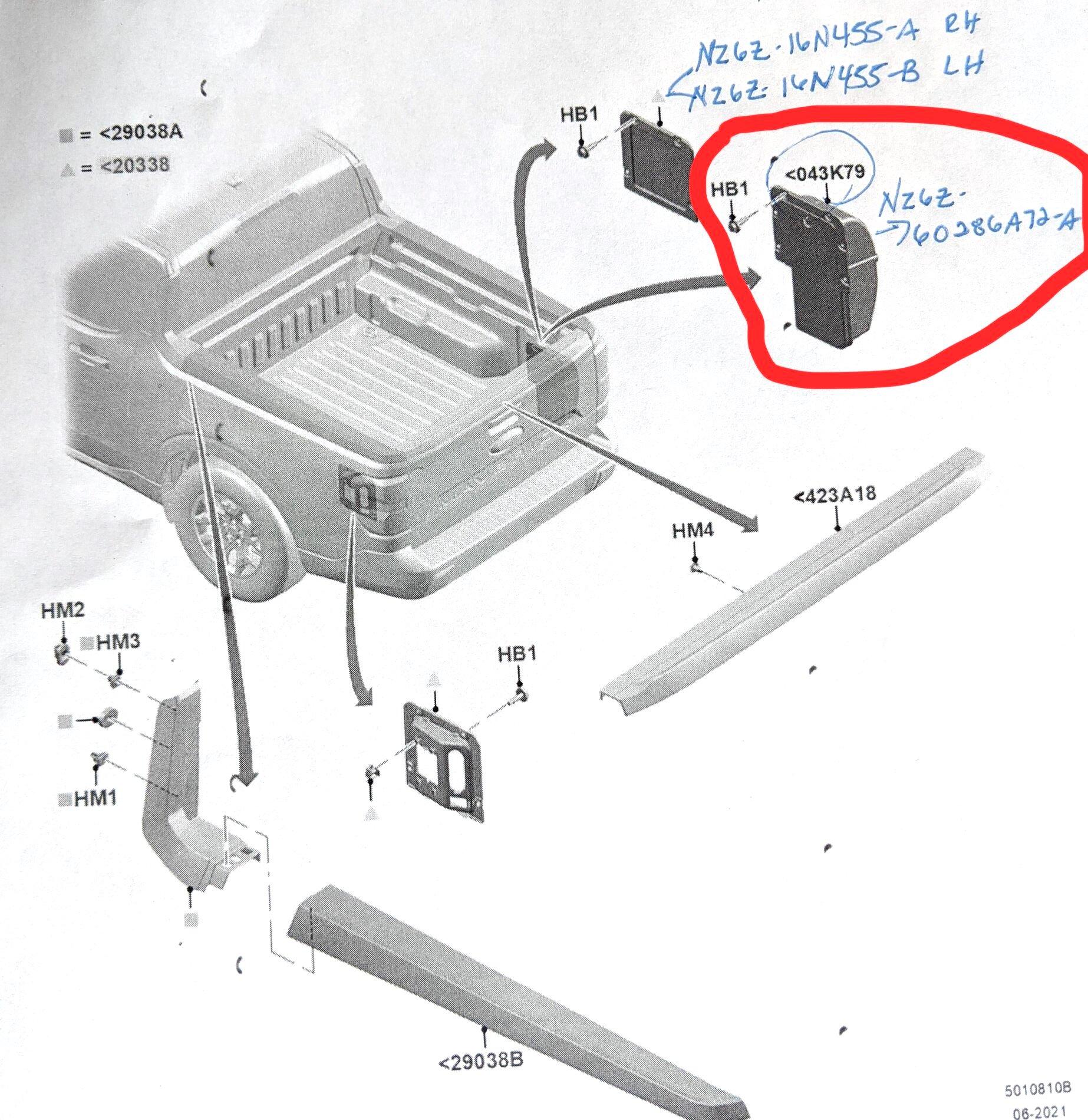 Ford Maverick Installing bed cubby in Maverick XL - part number, diagram and writeup / DIY 2022 Ford Maverick XL cubby hole part diagram (1)