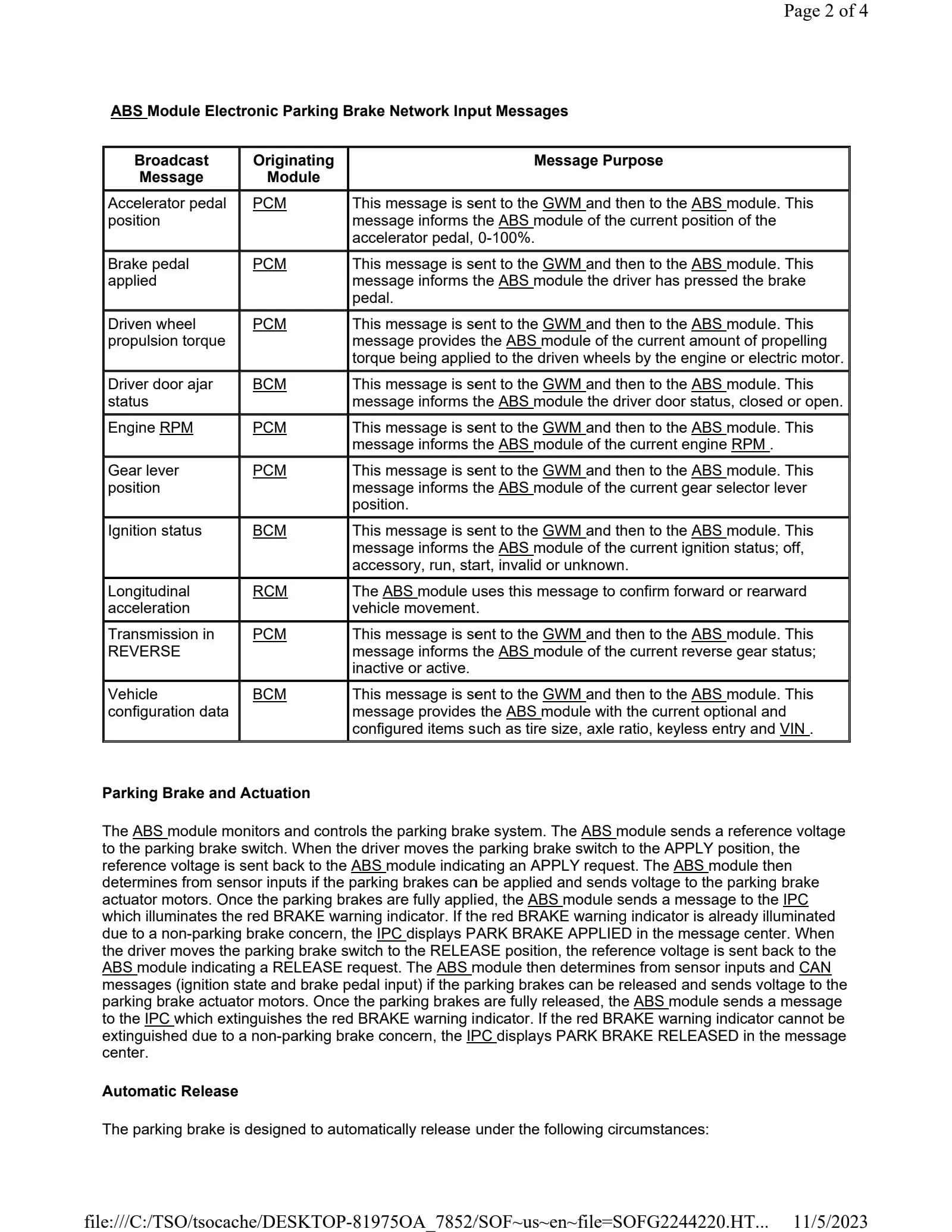 Ford Maverick Brake job without going into brake maintenance mode Parking Brake System Operation_231105_103205_2