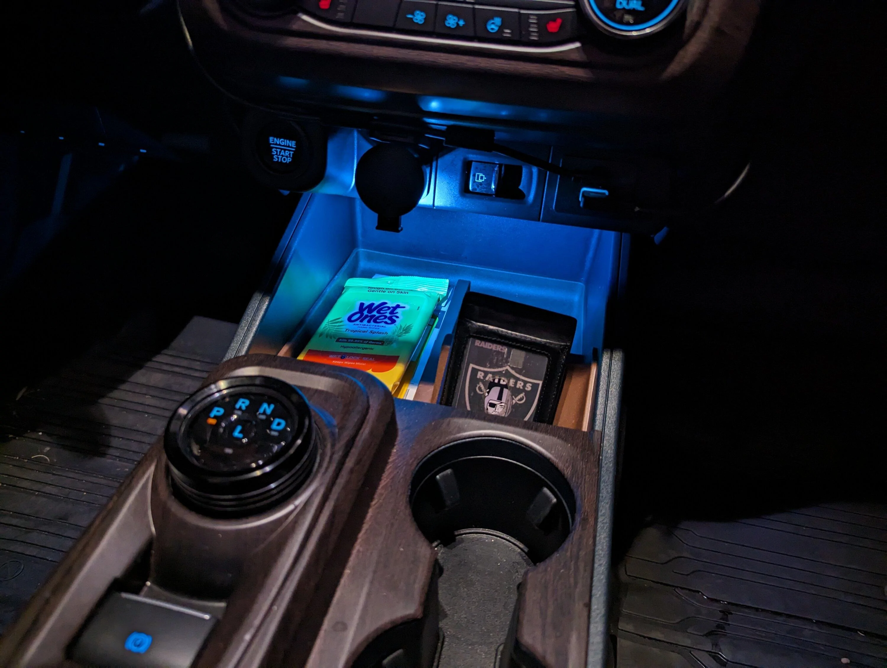Ford Maverick Center Console Ambient Lighting install in my 2023 Lariat Maverick -- DIY how-to PXL_20231108_060816680