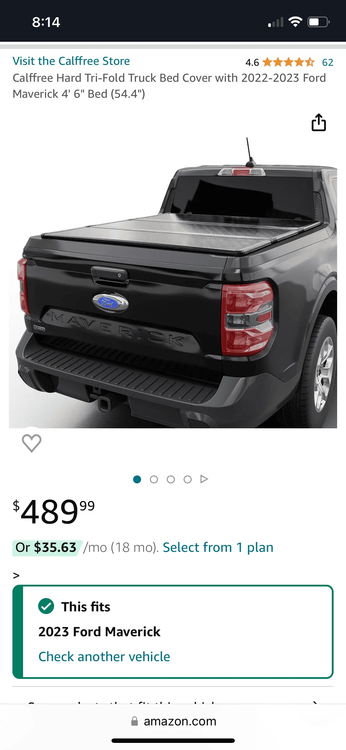 Ford Maverick Who has an Amazon tri-fold hard bed cover EDA9D212-9C1C-478B-97A3-FE34FE70B501