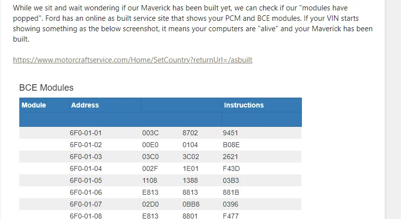 Ford Maverick Interesting - MY2024 Maverick - Different Status Details from Two Sources on Ford Website 1699566120624