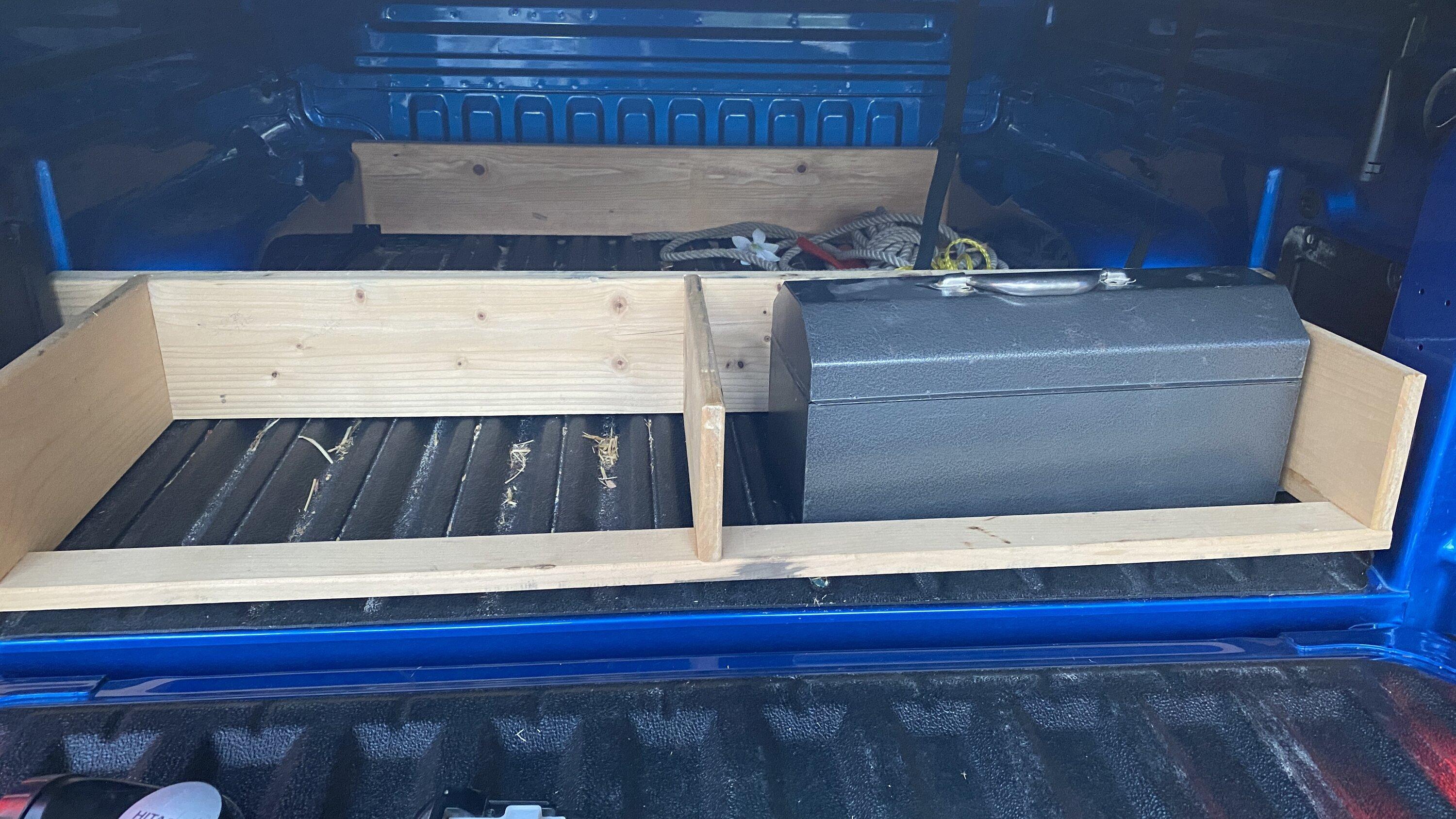 Ford Maverick DIY Bed Divider with Grocery Hooks IMG_1522