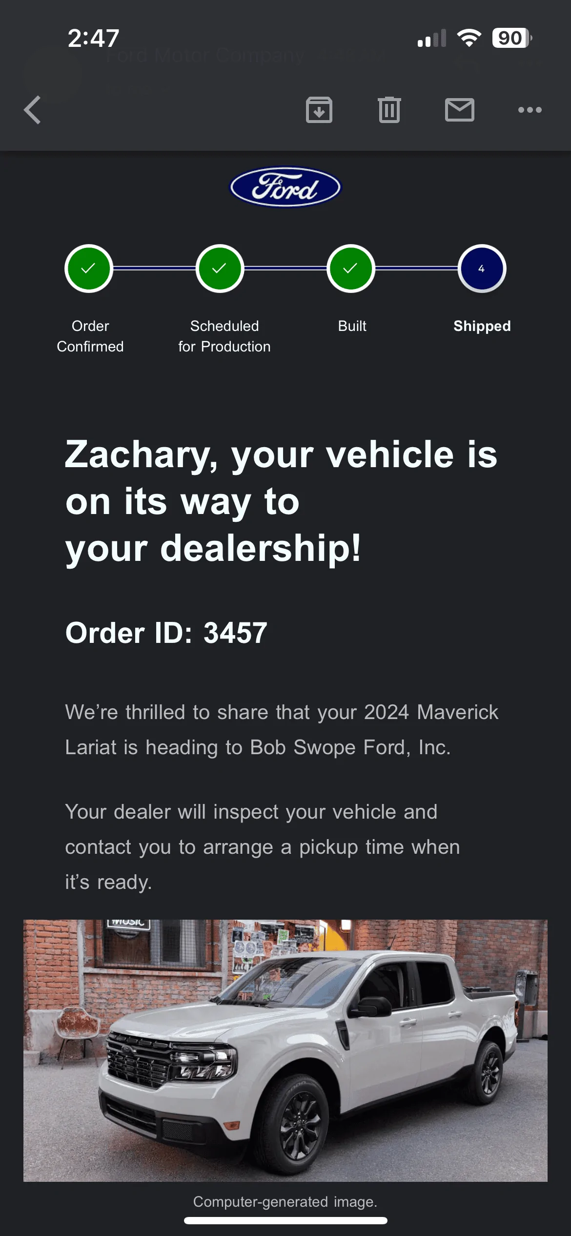 Ford Maverick Maverick is shipped IMG_9337